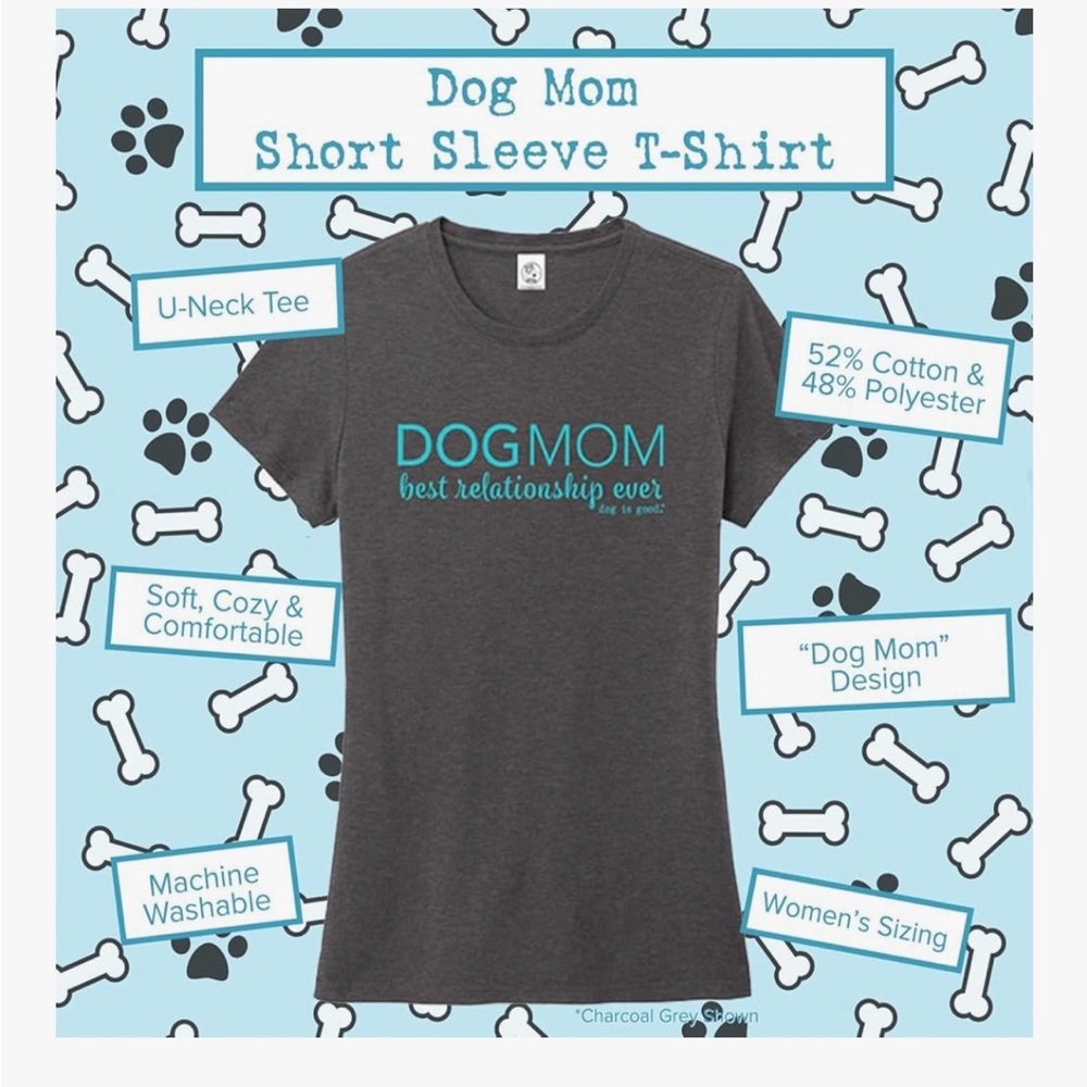 Dog Is Good Dog Mom Charcoal Gray Women’s XL Cozy Soft Casual SS T-Shirt New